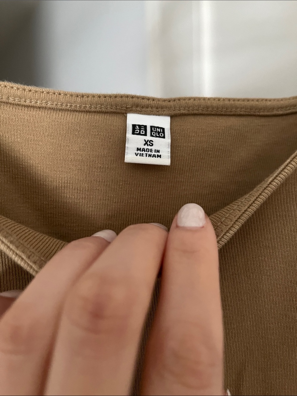 Uniqlo Sleeveless tan olive green Gathered Skirt Dress - Picture 2 of 5